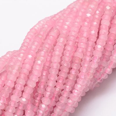 Malaysian Jade Rondelle - Pearl Pink 4x2mm