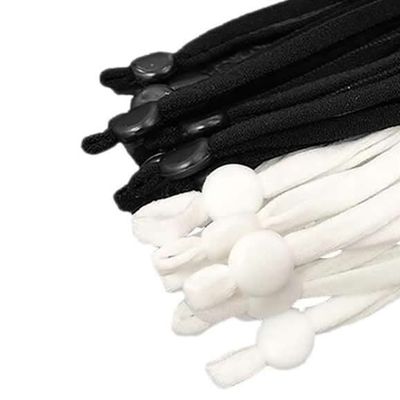 Silicone Lanyard Anti Slip Rope Adjuster - Black or White 10mmm