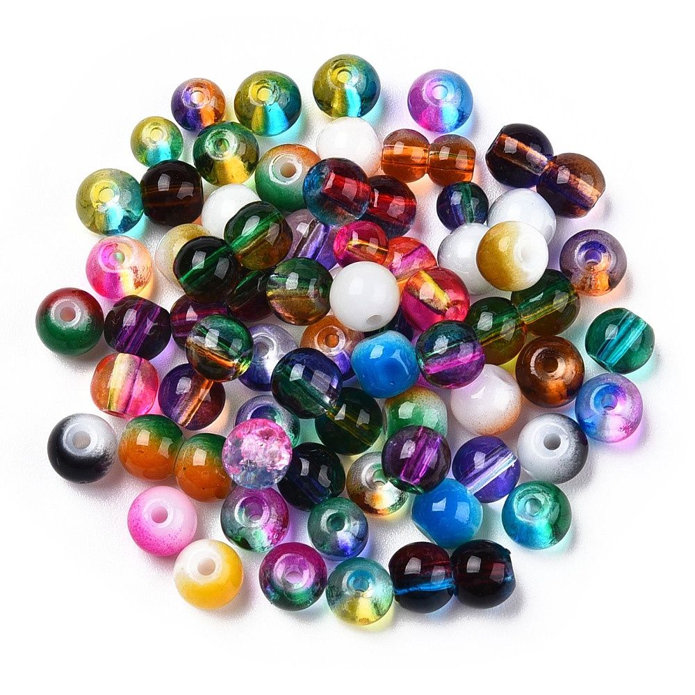 Spray Painted Glass Bead Tiff - Mixed 4mm