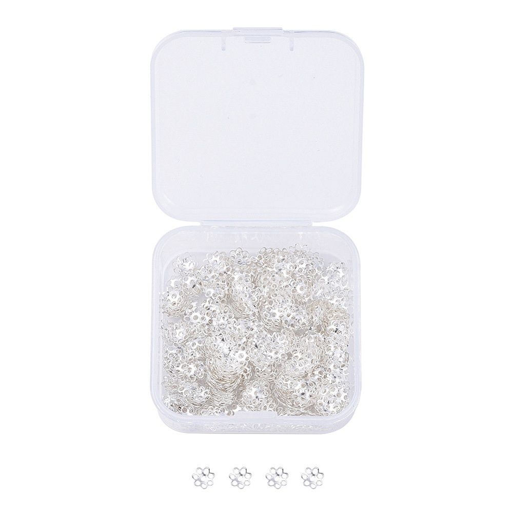 Finding Inspiration Kit - Silver Flower Bead Cap 6mm x 500 Pieces