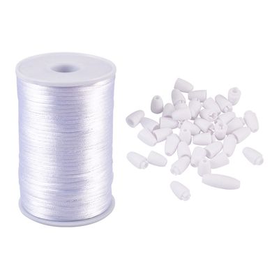 Polyester Rattail Satin Cord - White 2.5mm (Per M)