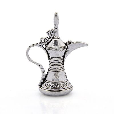 Arabic Coffee Pot Charm -  Silver 52x37mm