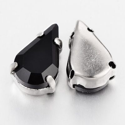 Teardrop Sew-On Rhinestone - Jet (S) 13x8mm