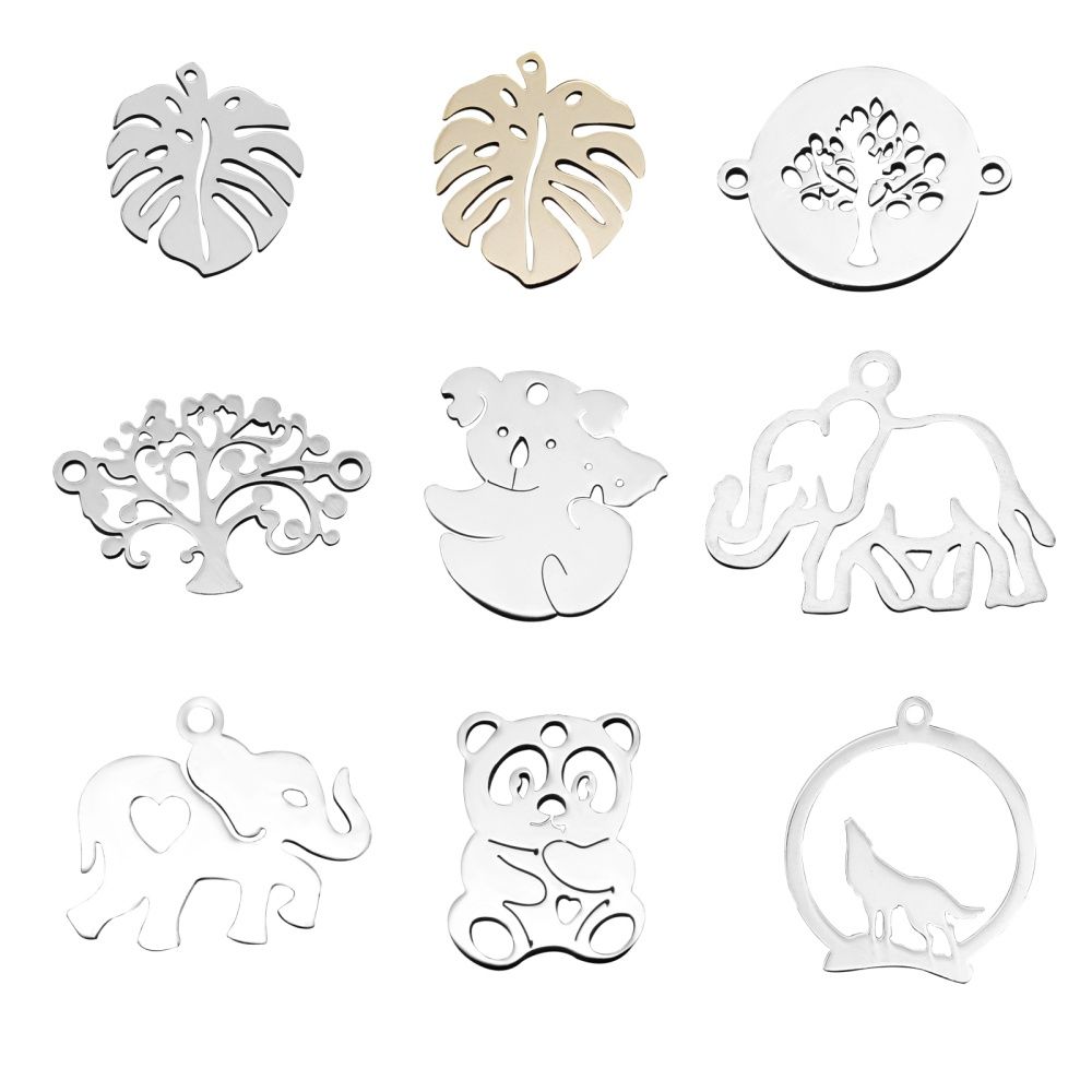 Large Stainless Steel Focal Charms Mix