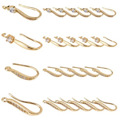 Earring Hooks With Rhinestones - Gold Mix (Pair)