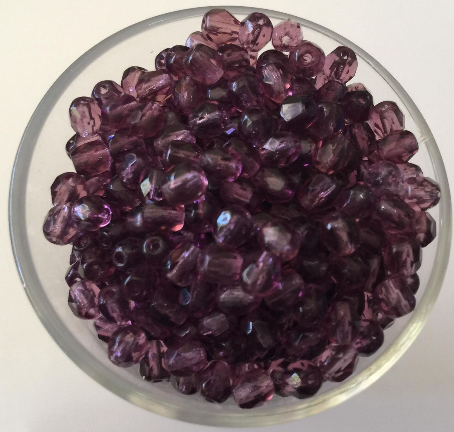 Czech Facet - Dark Amethyst 4mm