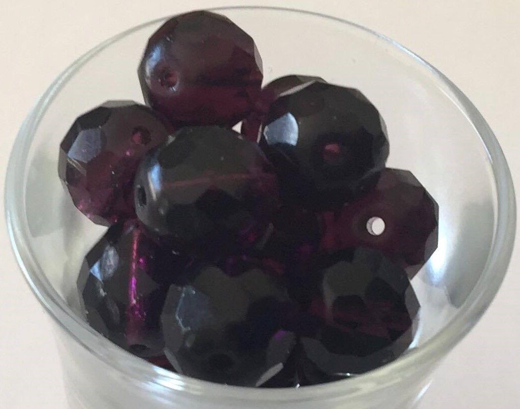 Czech Facet - Dark Purple 12mm