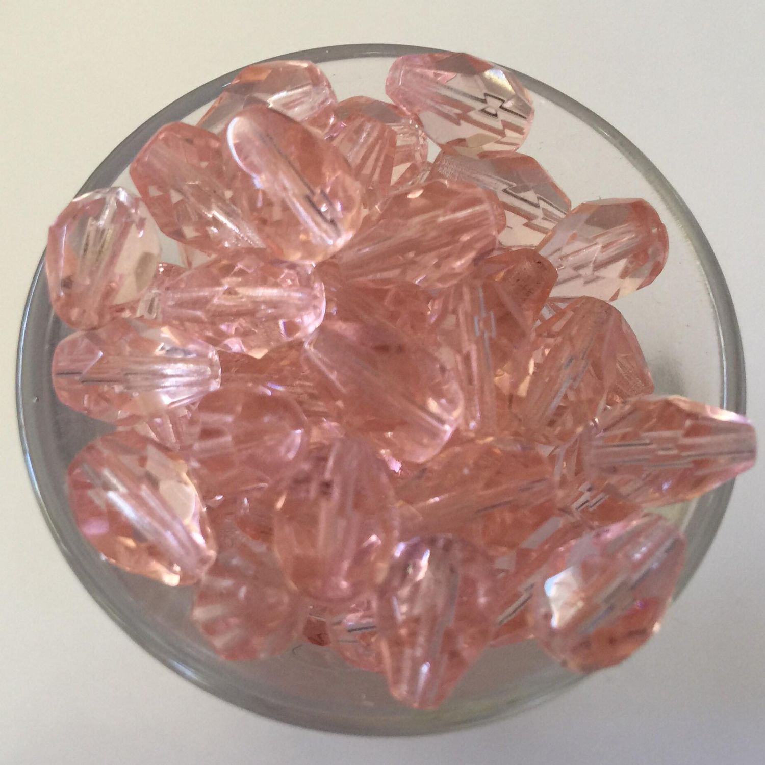 Czech Facet Drop - Peach 10x7mm