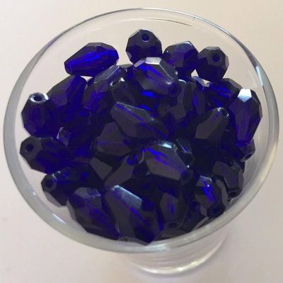 Czech Facet Drop - Royal Blue 10x7mm