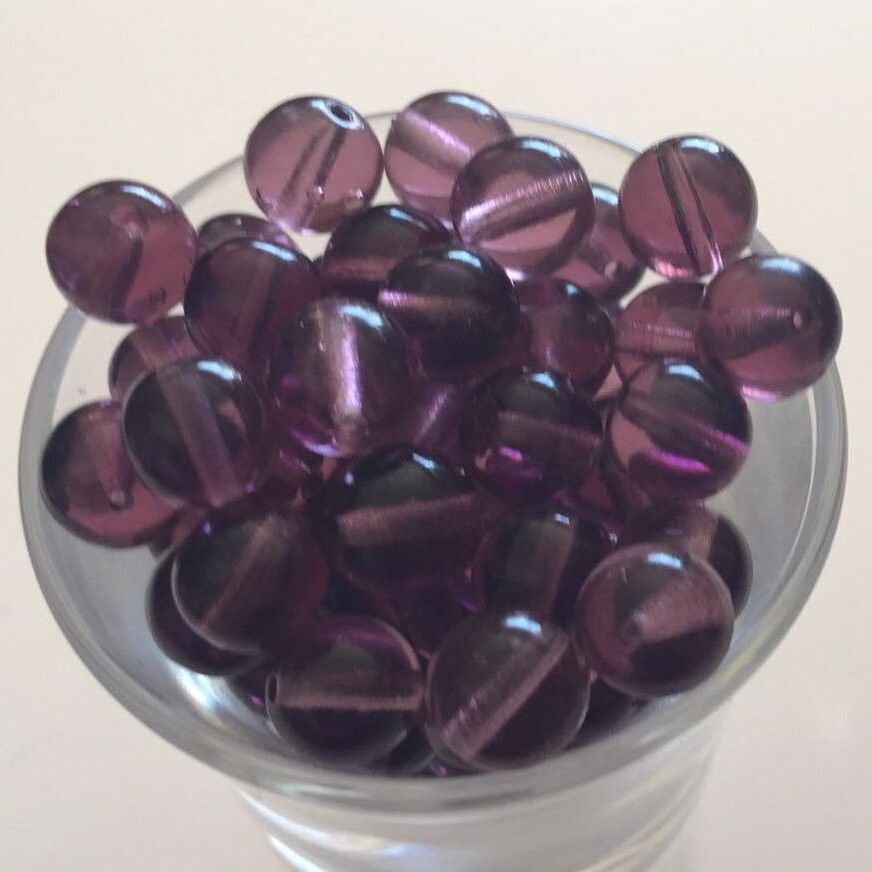 Czech Tiff - Dark Amethyst 8mm