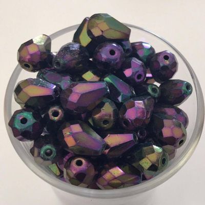 Czech Facet Drop - Purple Iris 10x7mm