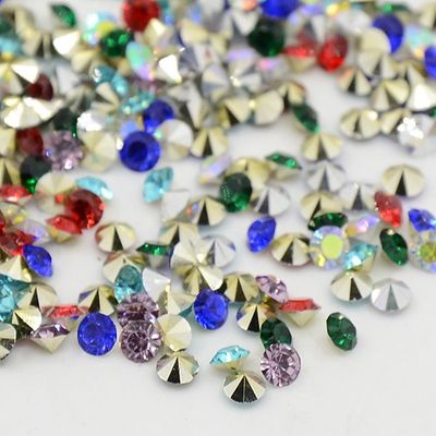 Rhinestone Point Back Acrylic - Multi 6mm