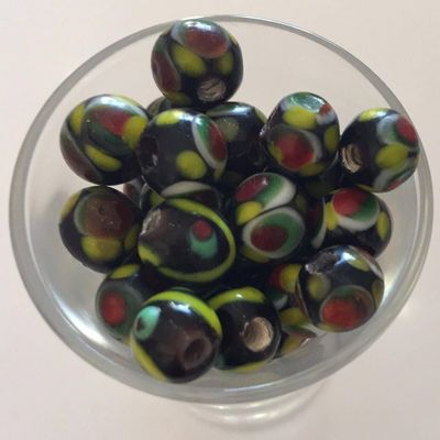 Javanese Tiff - Black &amp; Yellow Eye Bead 8mm