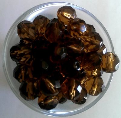 Czech Facet - Smoked Topaz 8mm