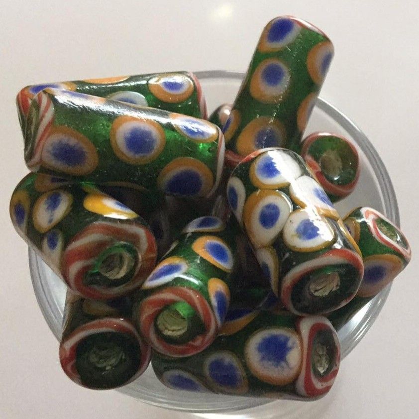 Javanese Tube - Green &amp; Blue 20mm