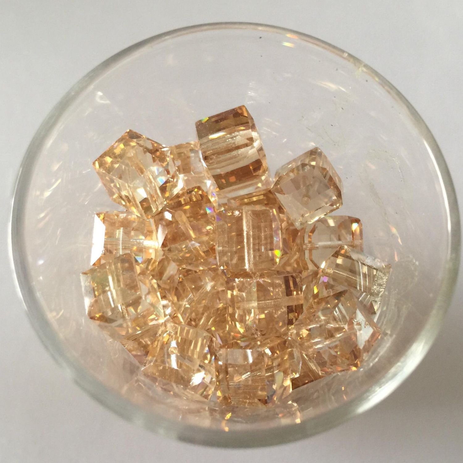 Swarovski Cube - Golden Shadow 8mm