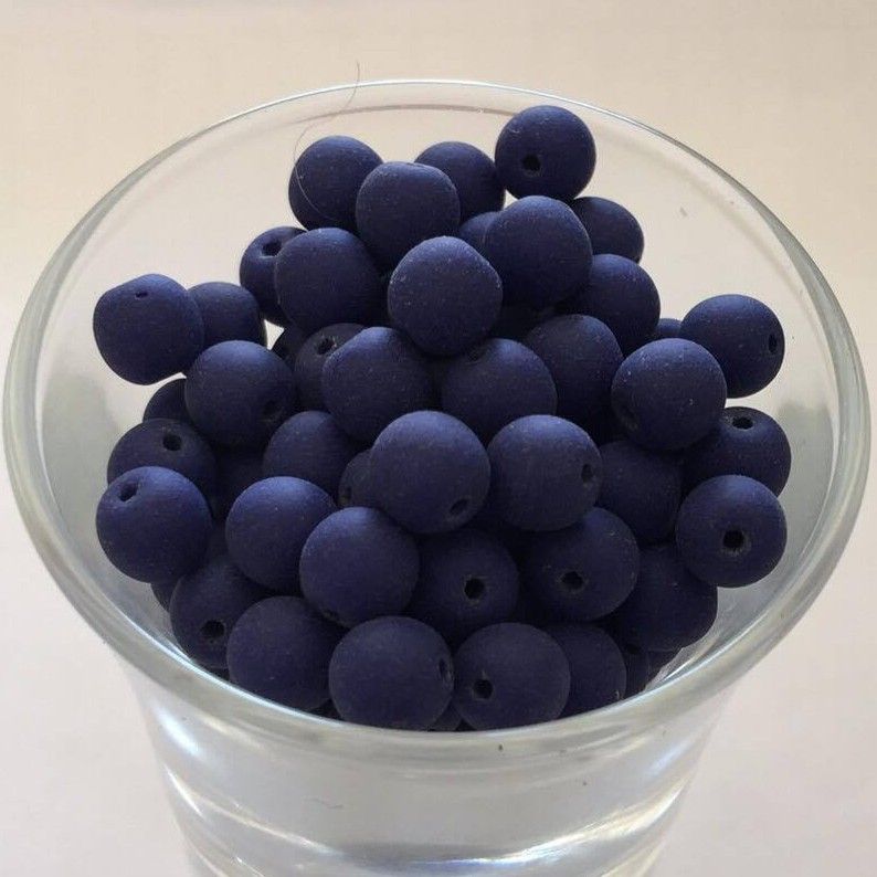Czech Tiff - Matt Opaque Blue 6mm