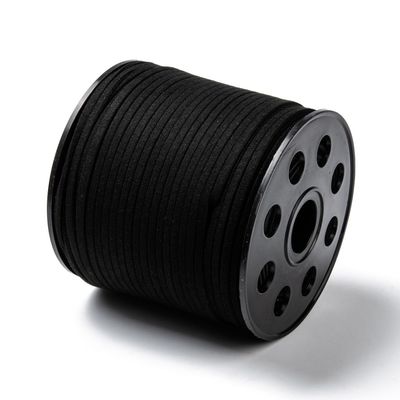 Faux Suede Cord - Black 3x1.4mm