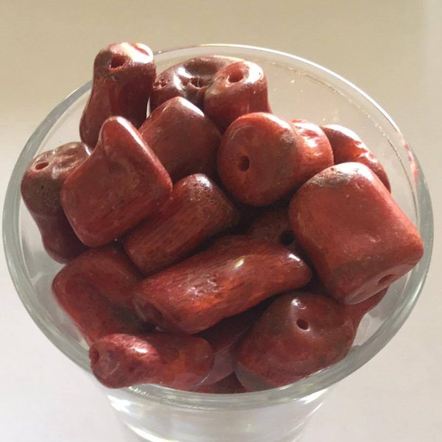 Enhanced Sea Bamboo Nugget - Red 15-20mm