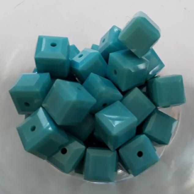 Swarovski Cube - Turquoise 6mm