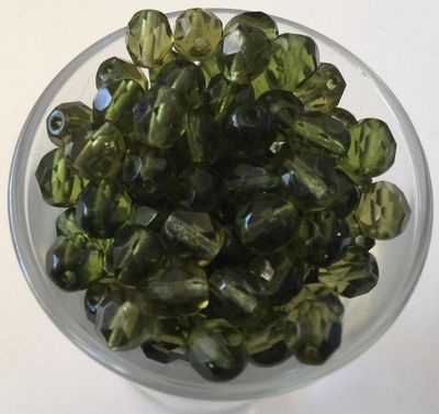 Czech Facet - Olive 6mm