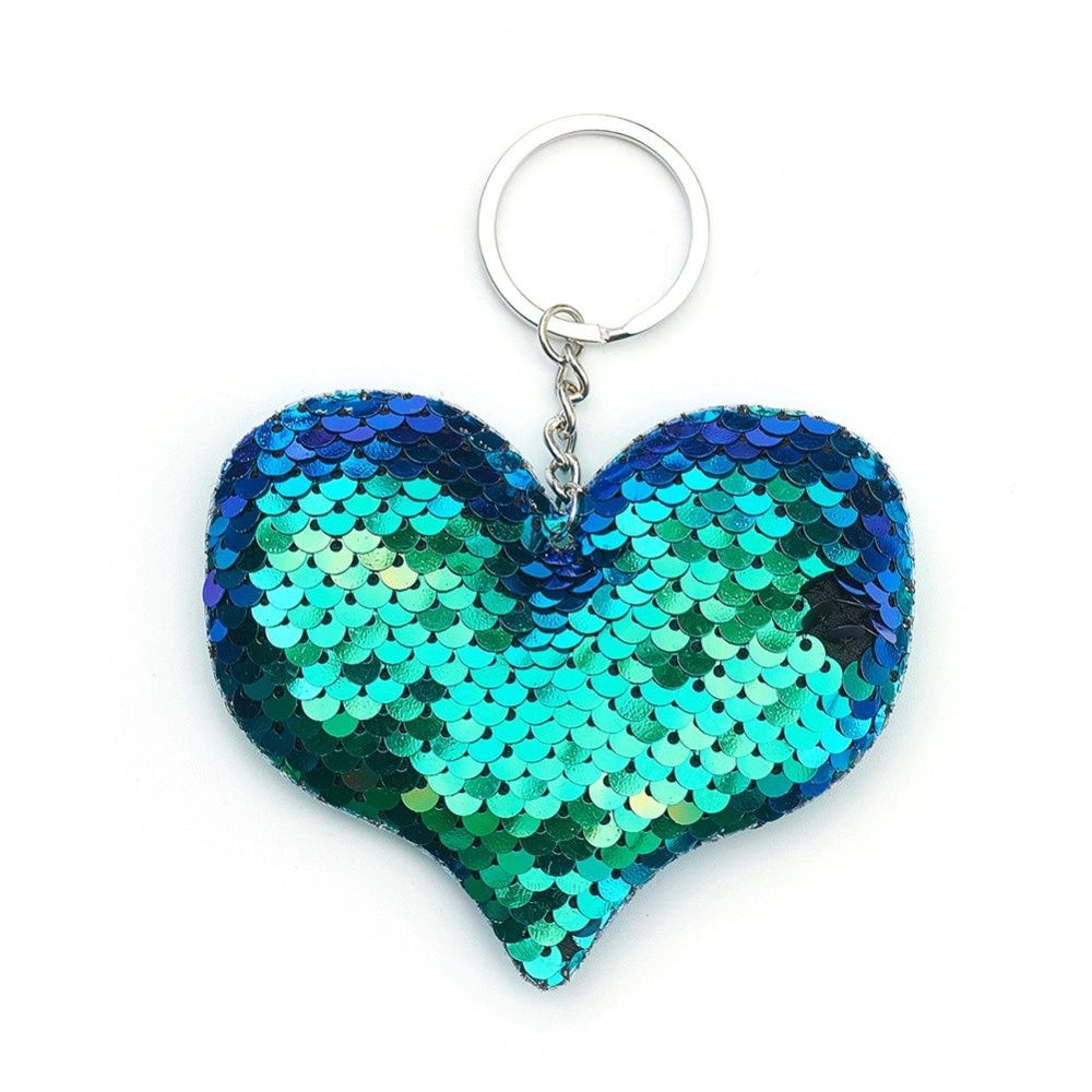 Sequin Heart Key Ring