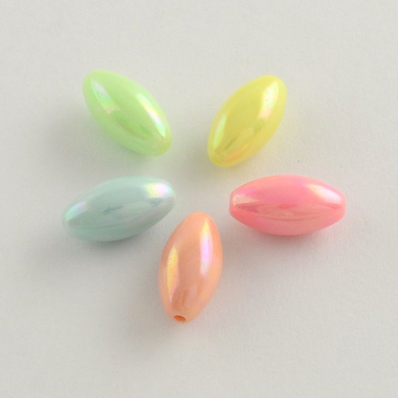 BG Rice Beads Pastel AB Mix - 14x7mm
