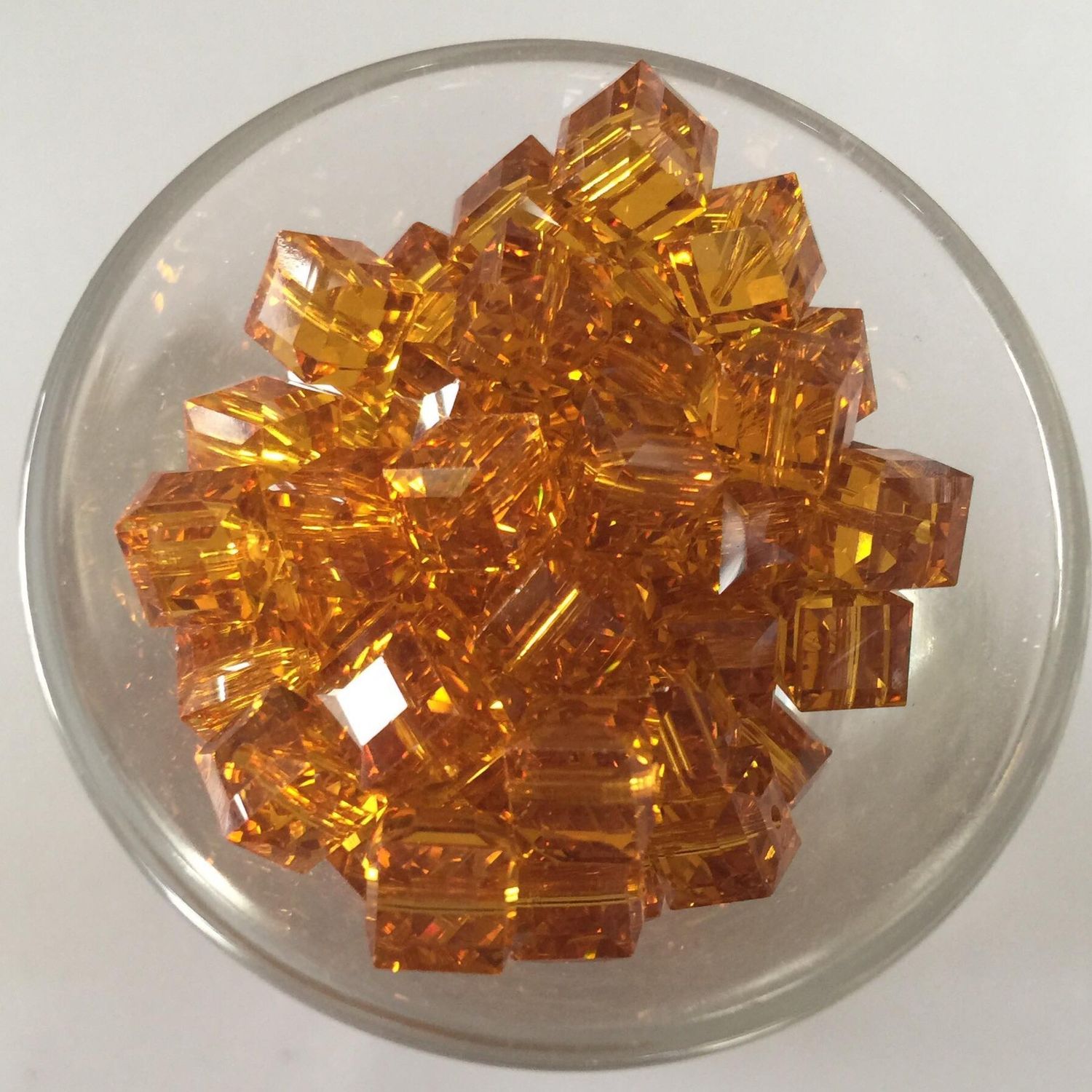 Swarovski Crystal Cube - Topaz 6mm