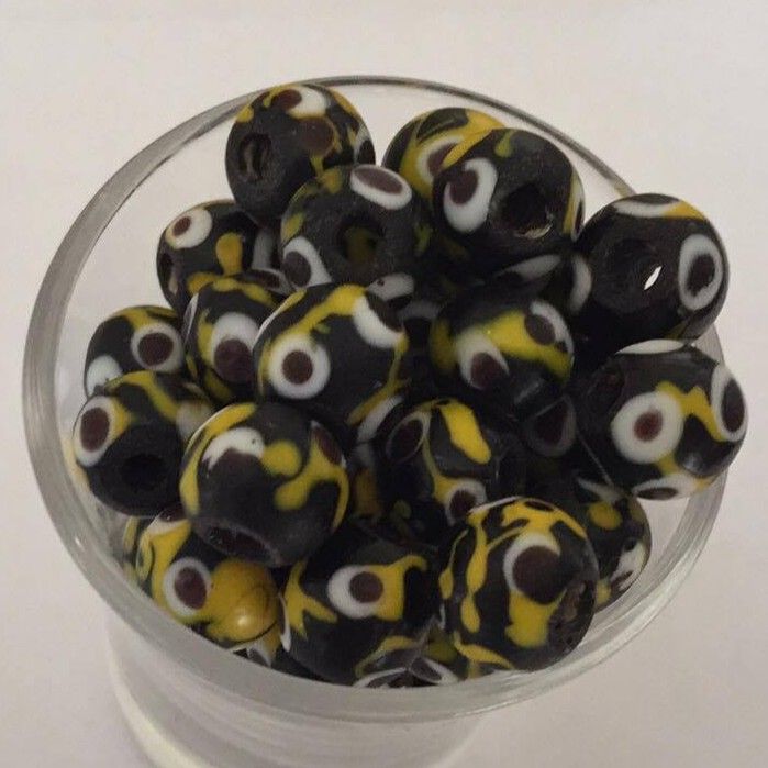 Javanese Round - Black Alien Bead 8mm