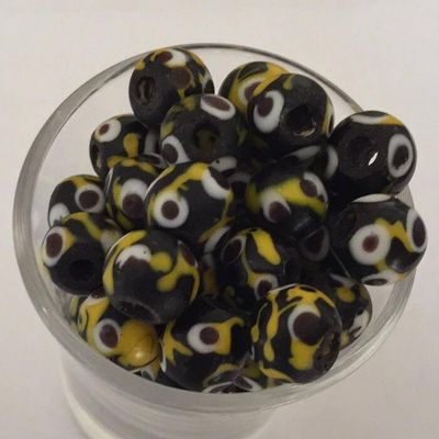 Javanese Round - Black Alien Bead 8mm