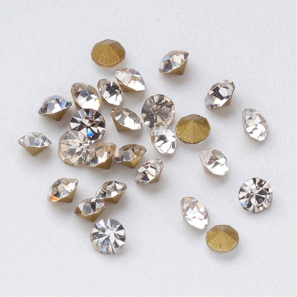 Rhinestone Point Back - Crystal 2.5x1.5mm