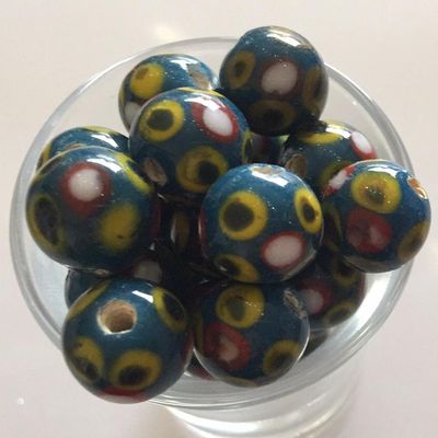 Javanese Round - Dark Aqua Spot 10mm
