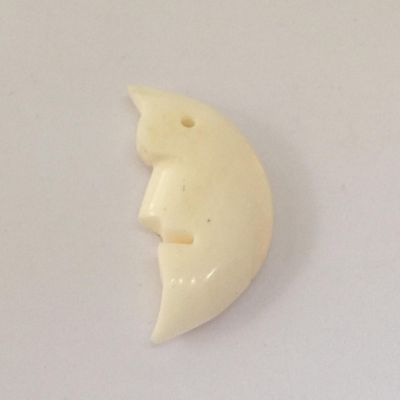 Bone Charm - Moon Face 38x15mm