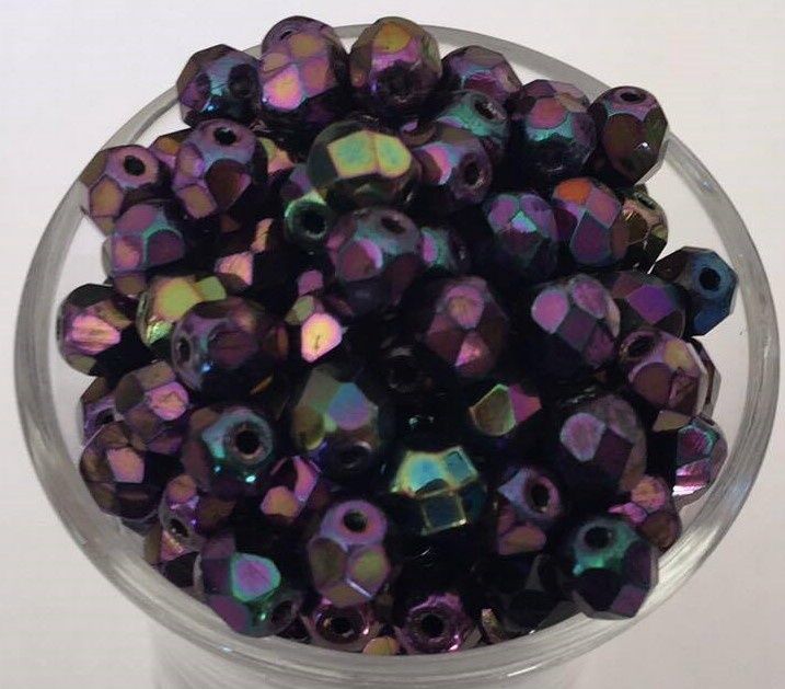 Czech Facet - Purple Iris 6mm