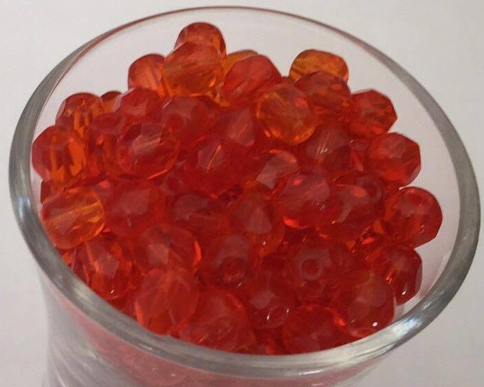 Czech Facet - Orange 6mm