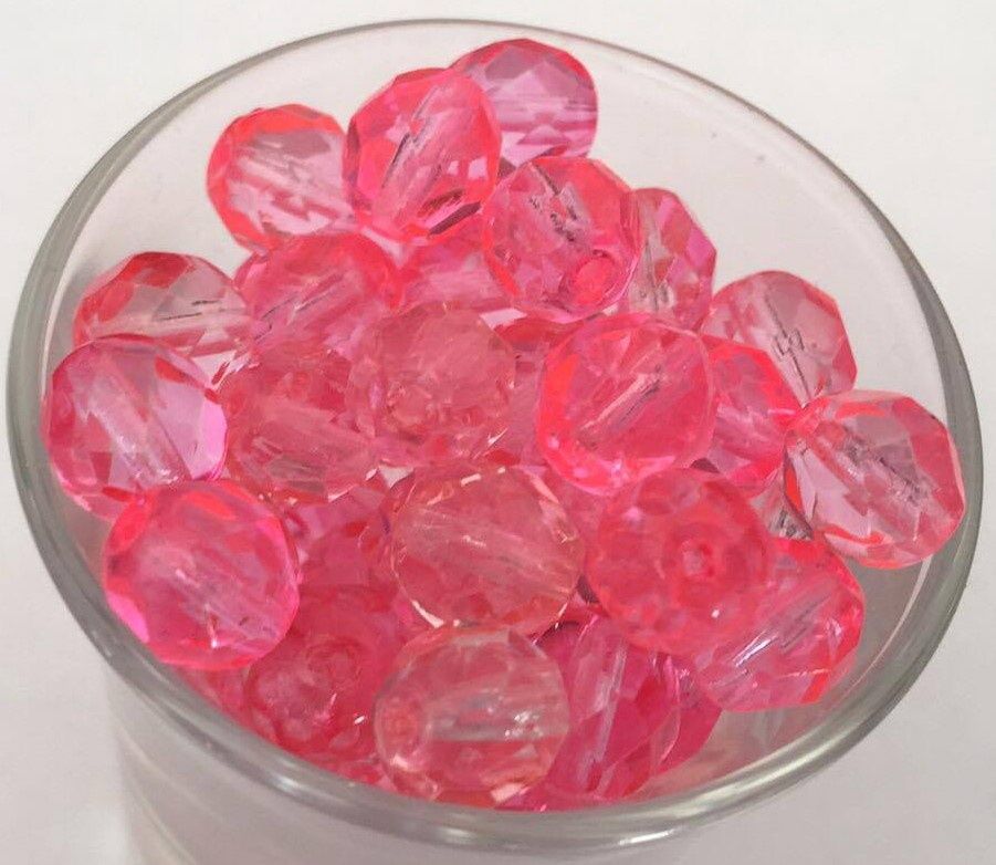 Czech Facet - Hot Pink 8mm