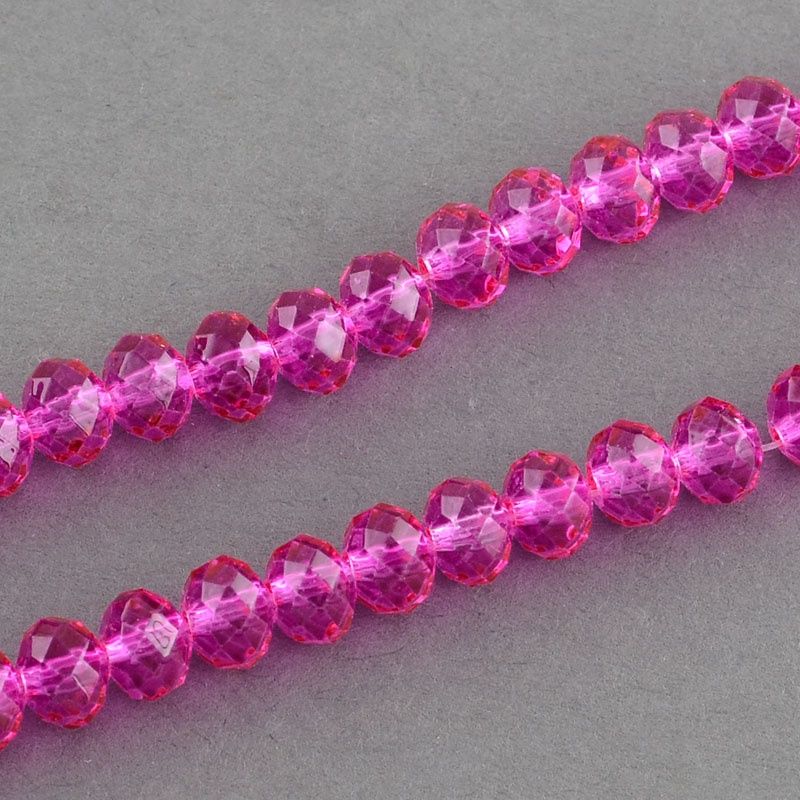 Faceted Cushion - Hot Pink 8mm