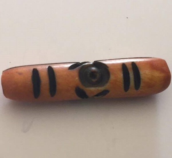 Dyed Bone Tube - Yellow Star 20mm