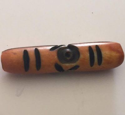 Dyed Bone Tube - Yellow Star 20mm