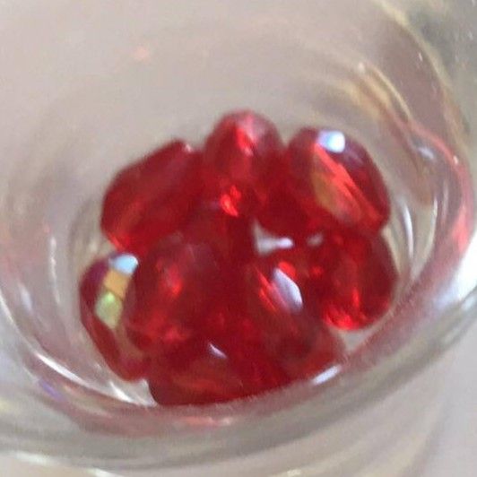 Czech Facet Drop - Red AB 10x7mm