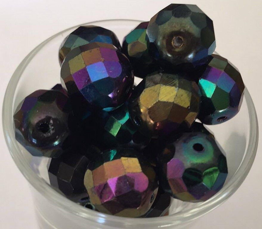 Czech Facet - Purple Iris 12mm