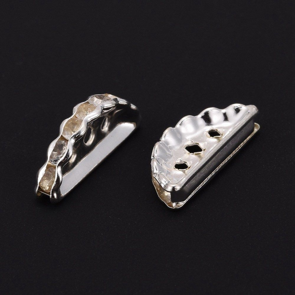 Rhinestone Bridge Spacer - Gold / Silver 19mm
