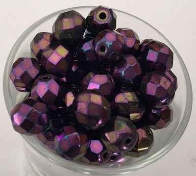 Czech Facet - Purple Iris 8mm