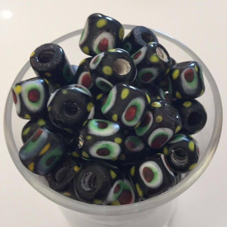 Javanese Barrel - Black Eye Bead 8mm
