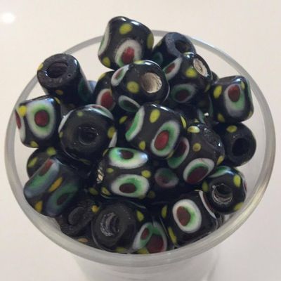 Javanese Barrel - Black Eye Bead 8mm
