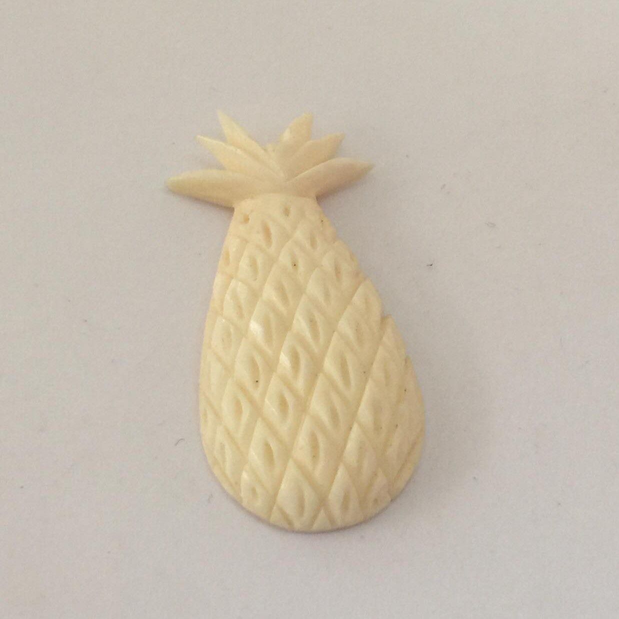 Pineapple Charm - Bone 34x16mm