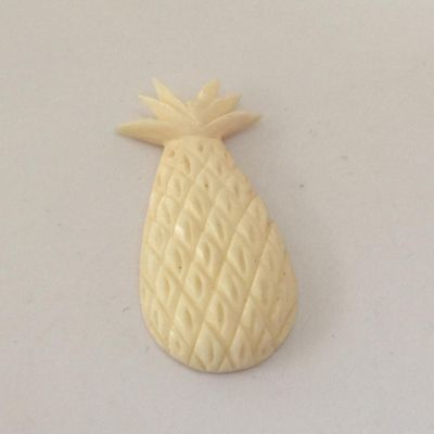 Pineapple Charm - Bone 34x16mm