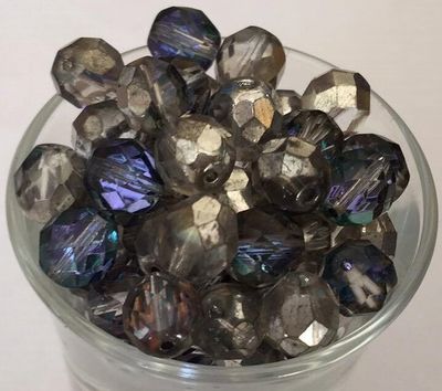 Czech Facet - Silver Helio Blue 8mm