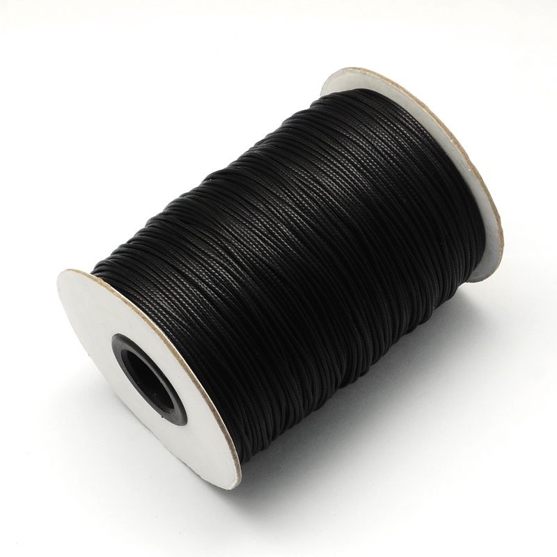 Waxed Cord - Black 1mm