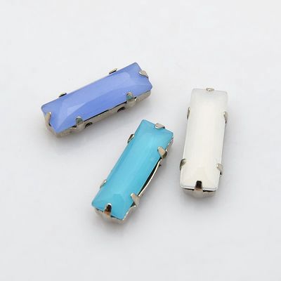 Rectangular Rhinestone - Blue Mix 21x7mm